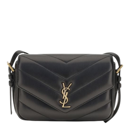 Saint Laurent Loulou Cassandre Toy Bolso de Hombro Negro Piel