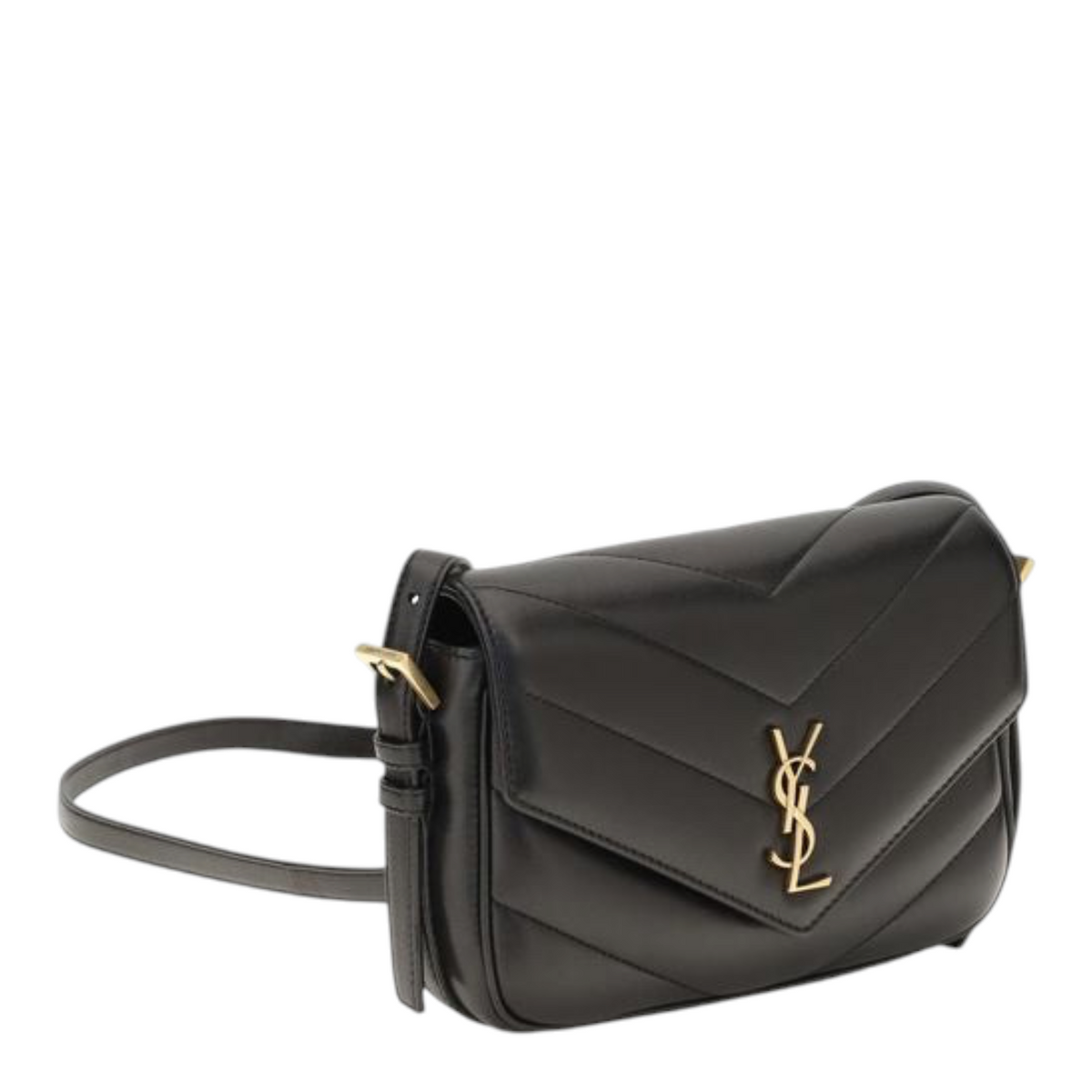 Saint Laurent Loulou Cassandre Toy Bolso de Hombro Negro Piel
