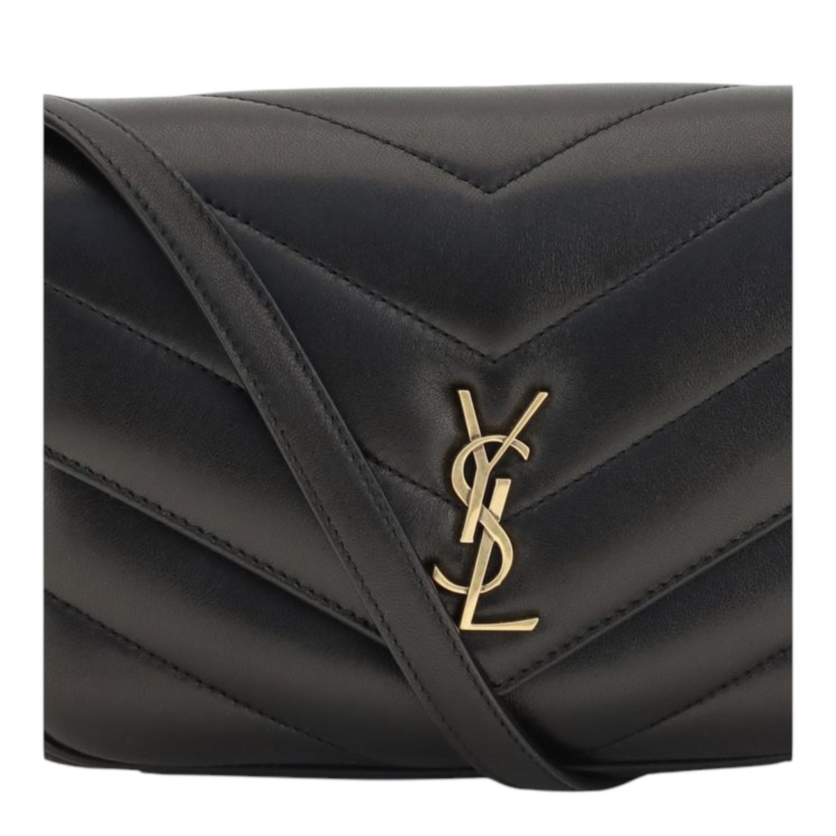 Saint Laurent Loulou Cassandre Toy Bolso de Hombro Negro Piel