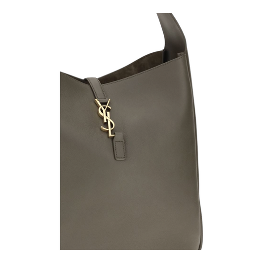 Saint Laurent Le 5 À 7 Shoulder Bag Gray Green Leather