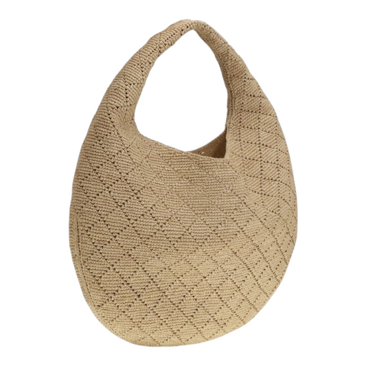 Saint Laurent Raffia Icare Hobo Bag Beige