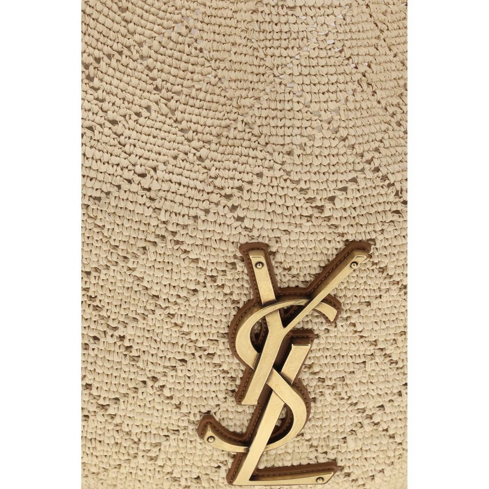 Saint Laurent Beige Raffia Icare Hobo Bag