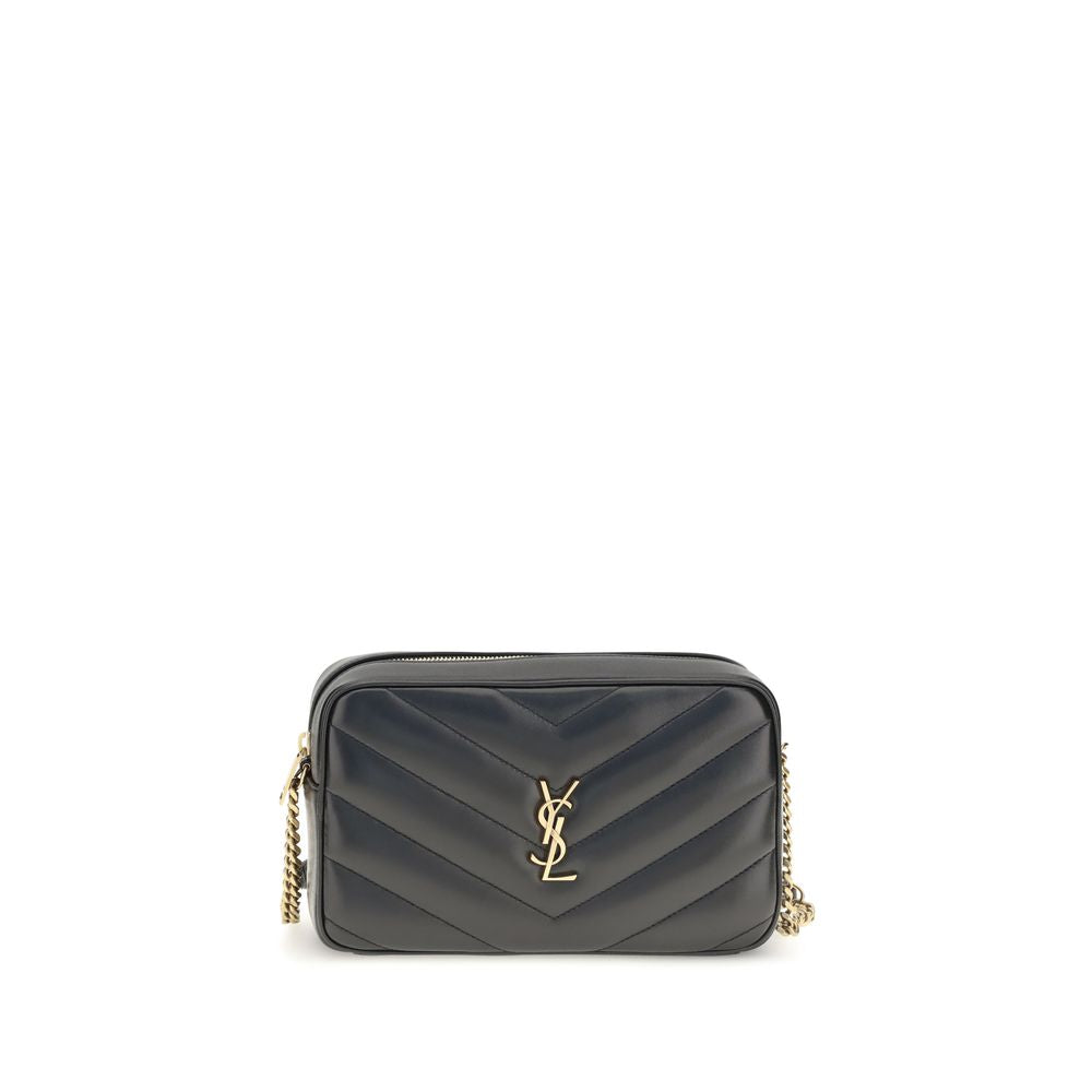 Saint Laurent Black  LouLou Matelassé Crossbody Bag