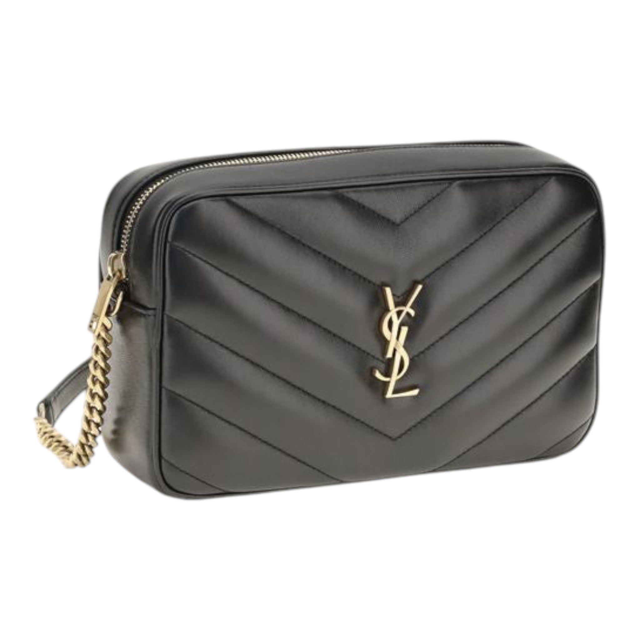 Saint Laurent Black  LouLou Matelassé Crossbody Bag