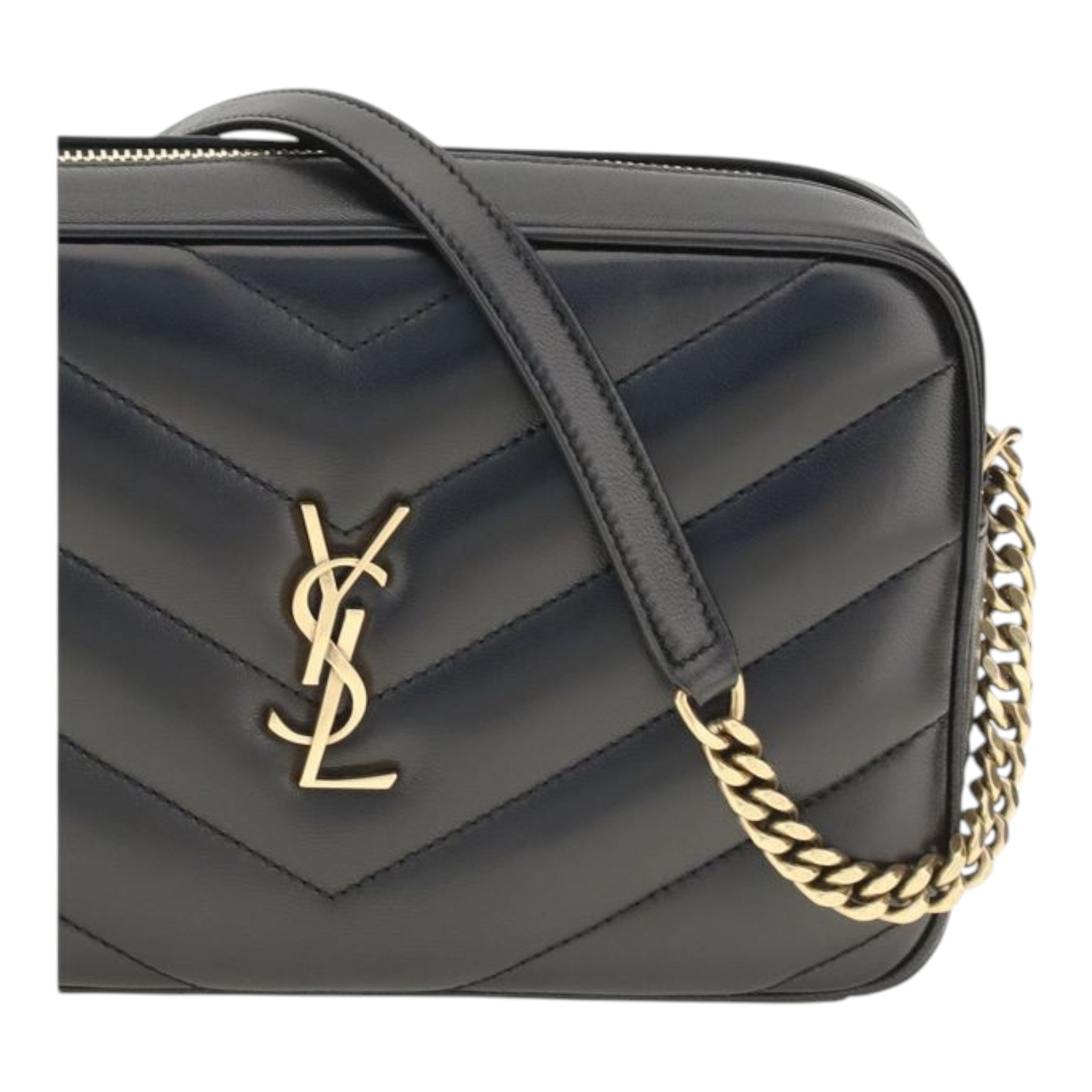 Saint Laurent Black  LouLou Matelassé Crossbody Bag