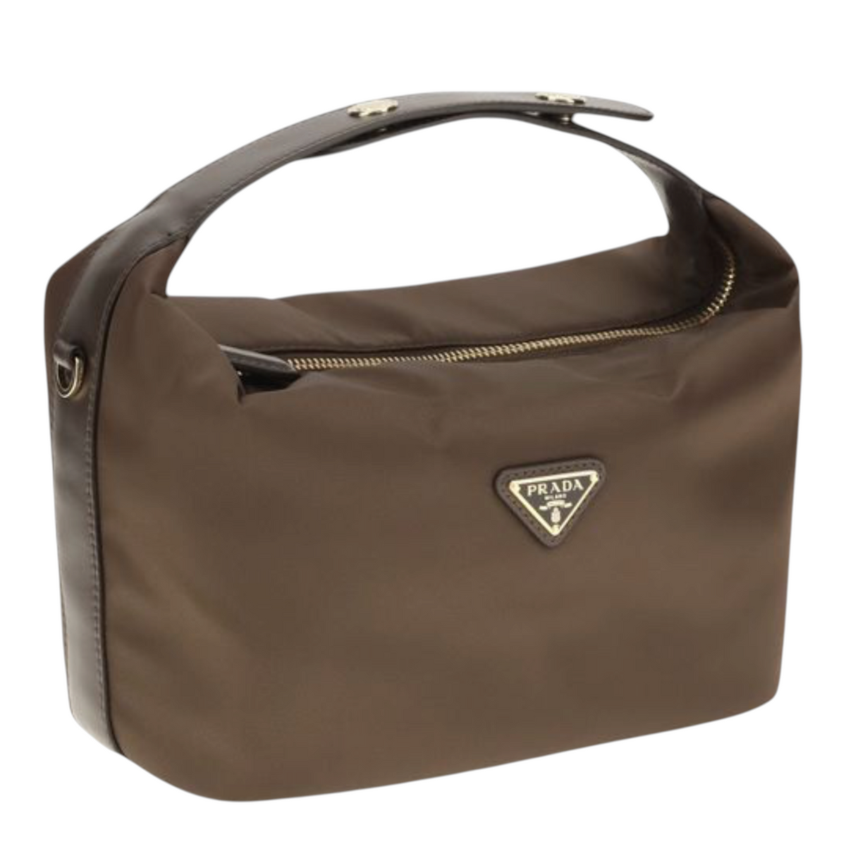 Bolso mini Prada Chérie marrón de XT & Co en Re-Nylon con detalles de cuero y logo triangular esmaltado