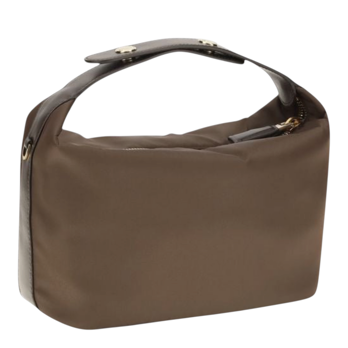 Bolso de mano mini Prada Chérie en color marrón de XT & Co, fabricado en Re-Nylon con detalles de cuero elegante.