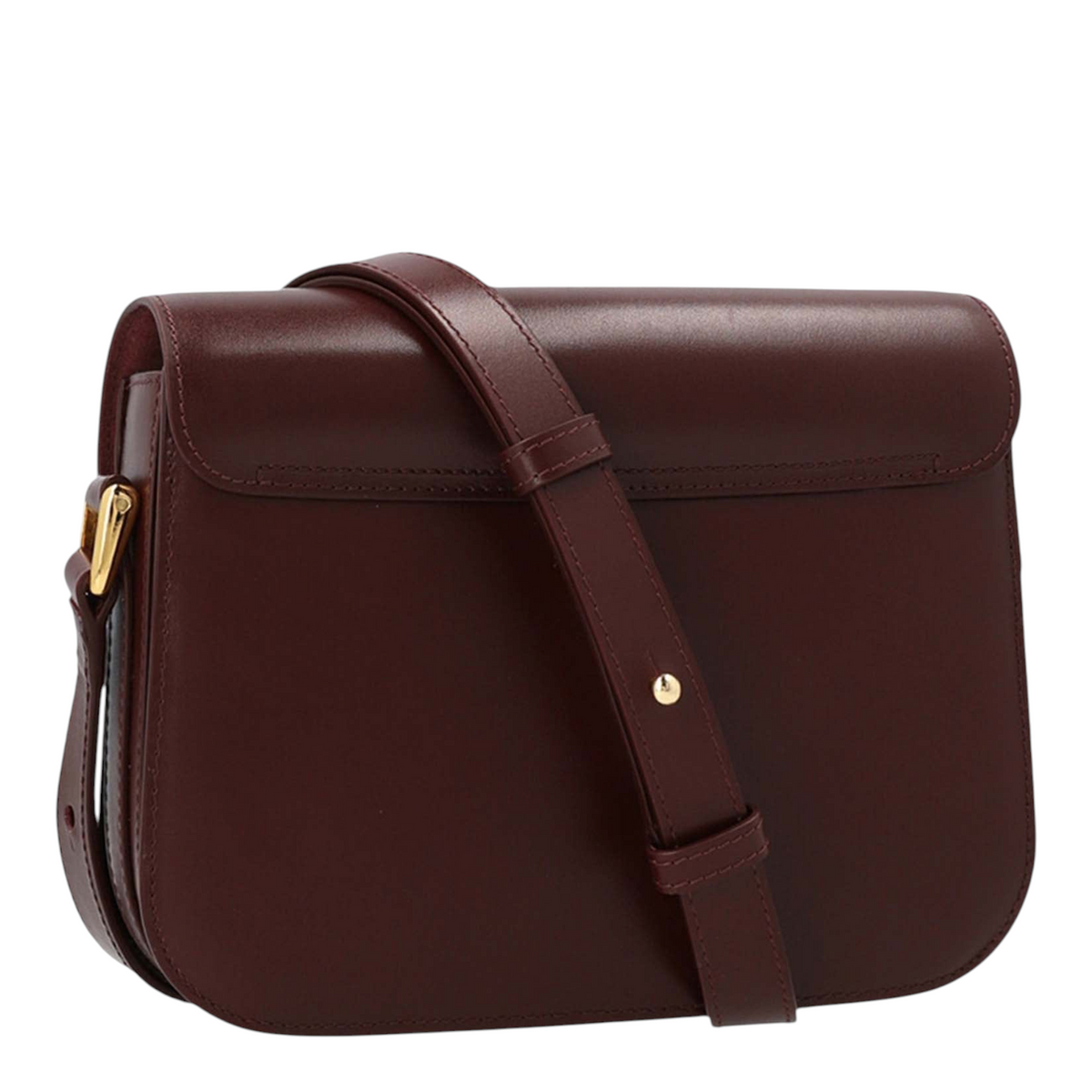 Bolso bandolera pequeño Grace de XT & Co en piel de vaca color burdeos con cierre a presión y correa ajustable