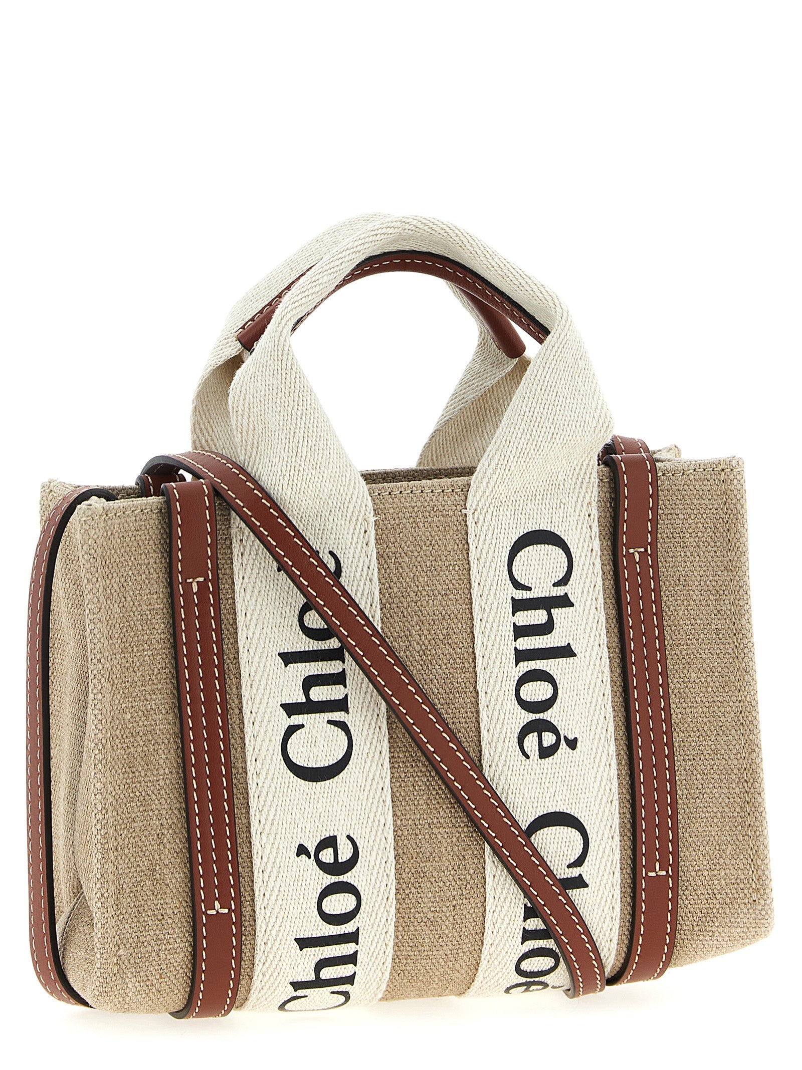 Chloé Woody Mini Canvas Handbag