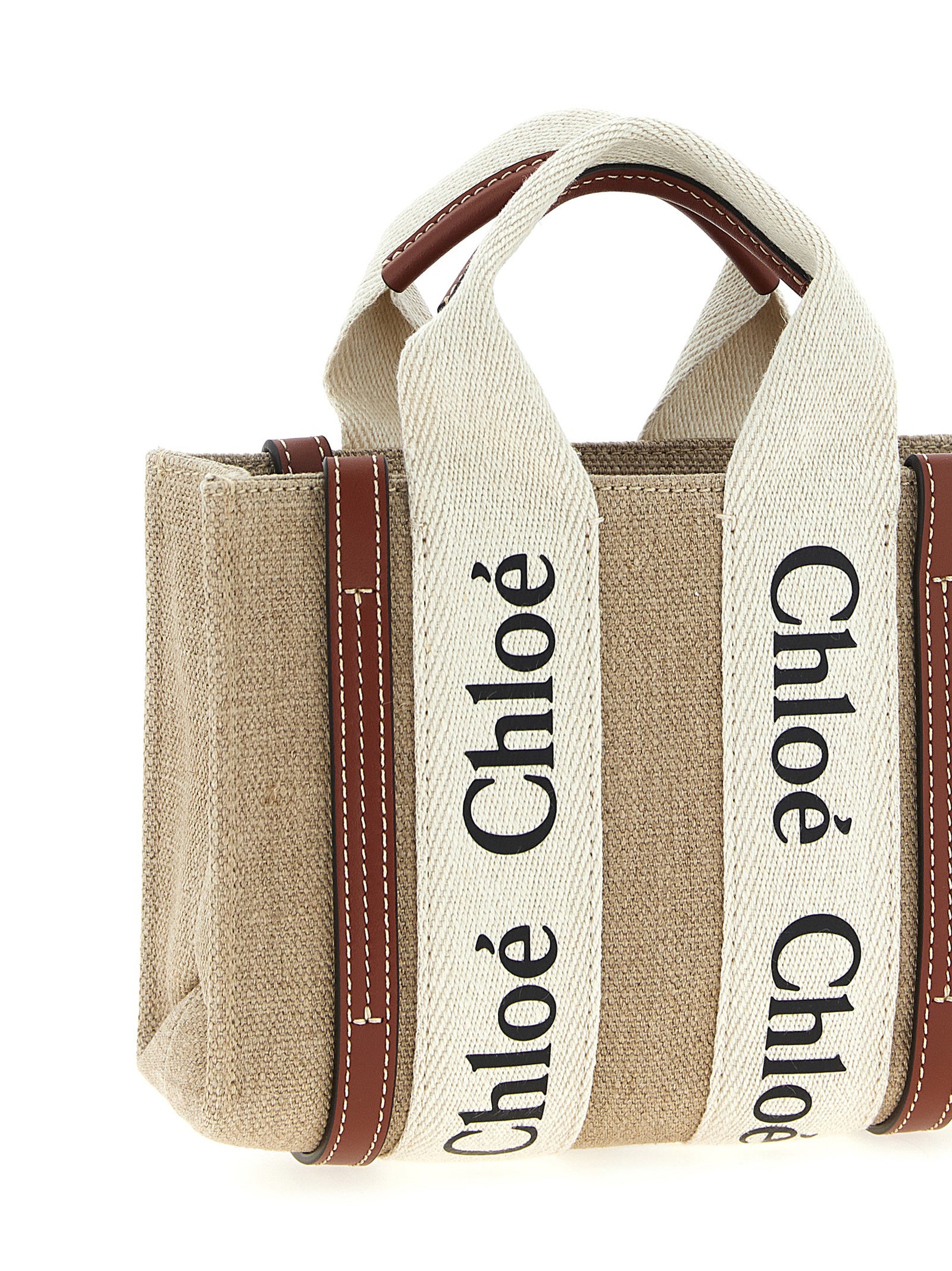 Chloé Woody Mini Canvas Handbag