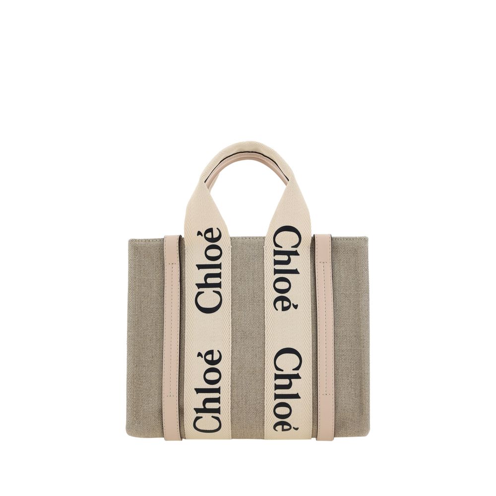 Chloé Brown  Woody Canvas Tote Bag