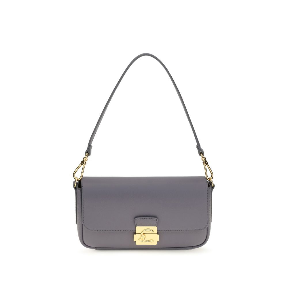 Coccinelle Gray The C-Me Lock Shoulder Bag