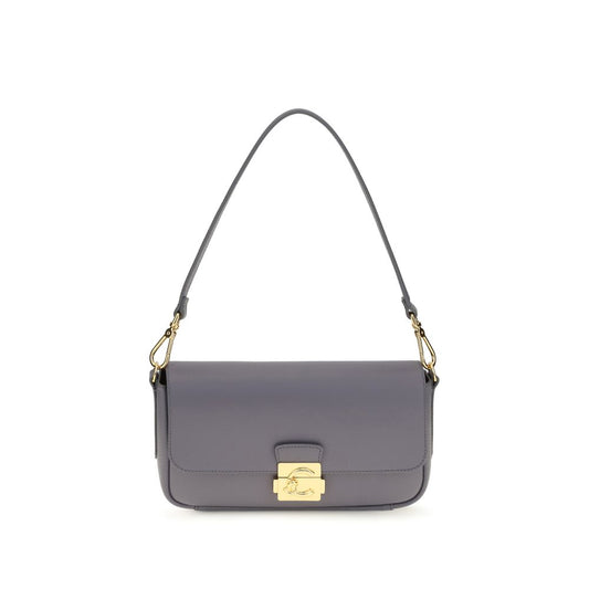Coccinelle The C-Me Lock Shoulder Bag Gray Leather