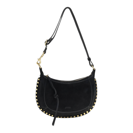 Isabel Marant Oskan Moon Shoulder Bag Black Leather