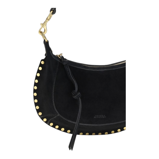Isabel Marant Oskan Moon Shoulder Bag Black Leather