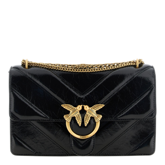 PINKO Love Bolso de Hombro Negro