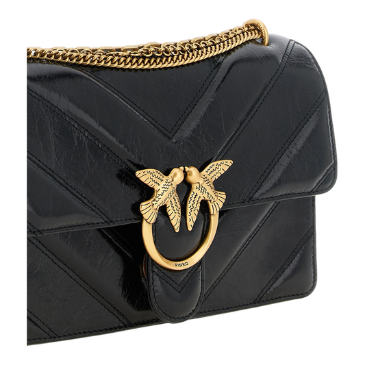 PINKO Love Bolso de Hombro Negro