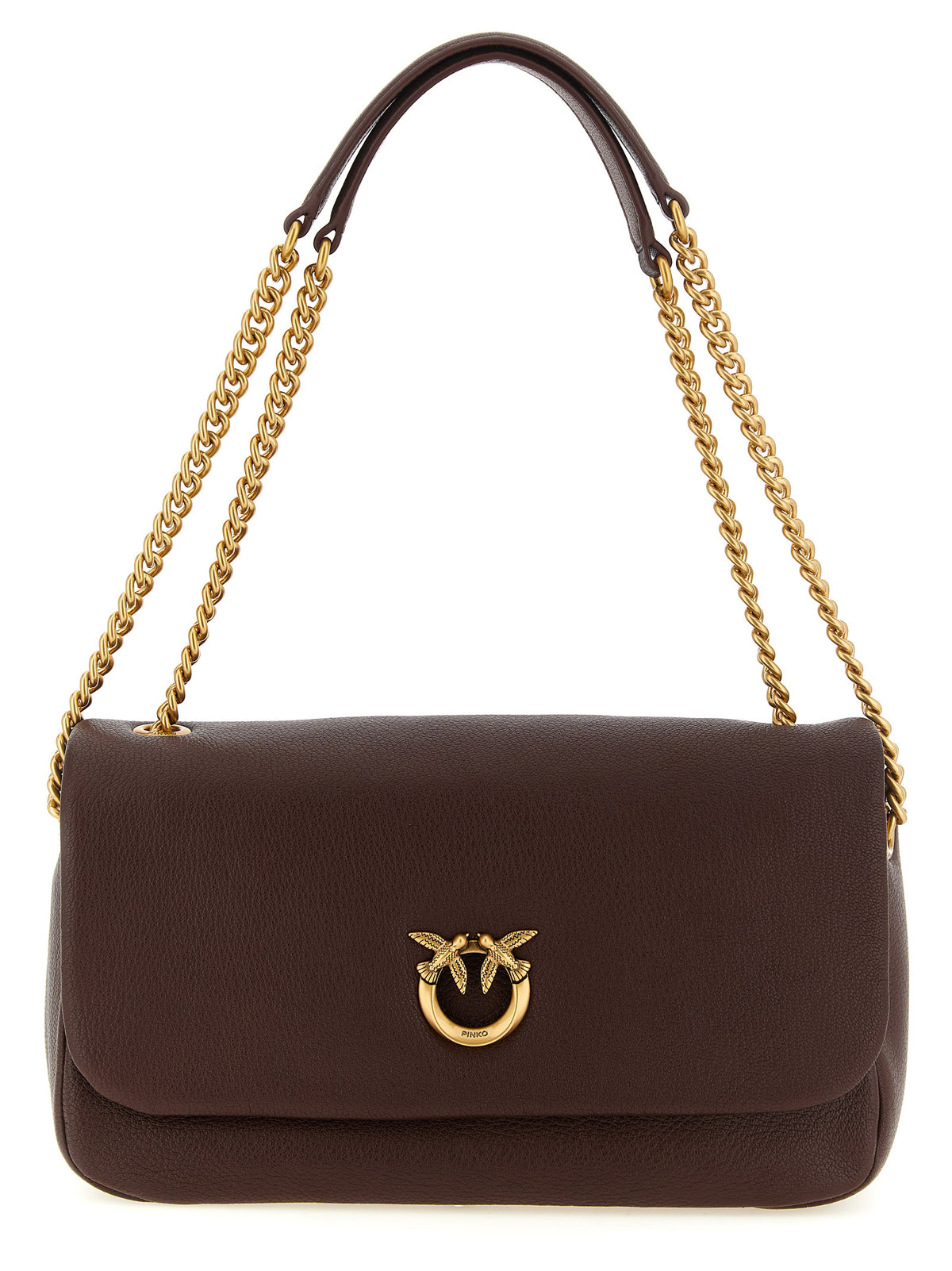 PINKO Brown Love Birds Shoulder Bag