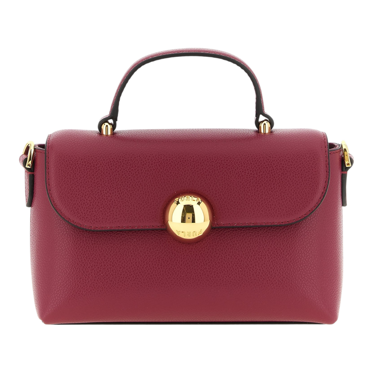Bolso de mano Furla Moonlight de XT & Co en piel de becerro roja con cierre magnético esférico dorado