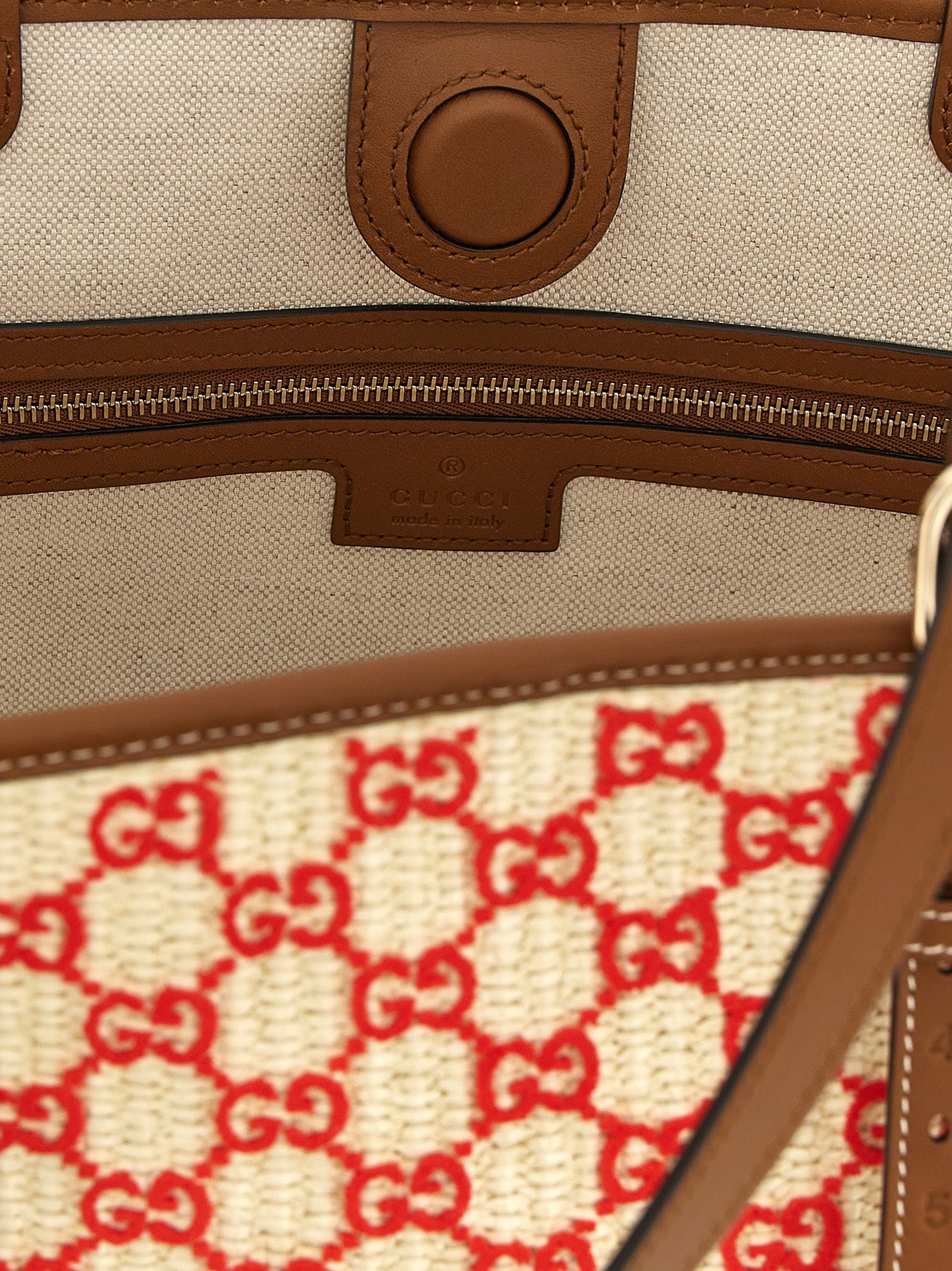 Gucci Woven Fabric Tote Bag