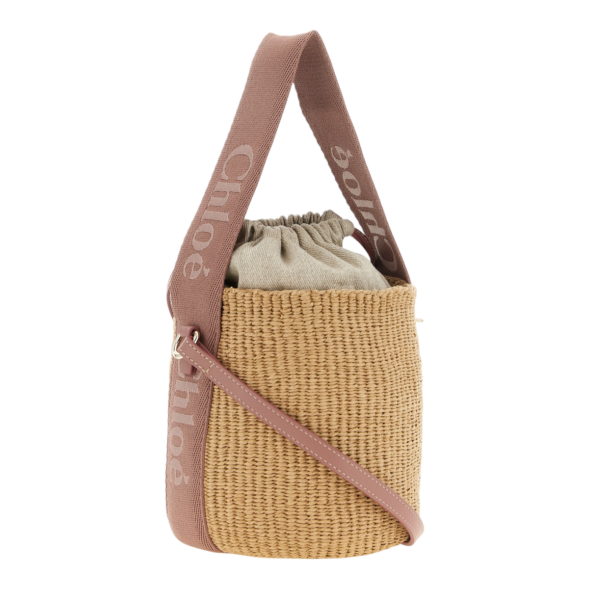Chloé Small Woody Bucket Bag Beige