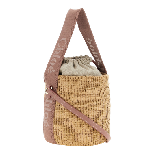 Chloé Small Woody Bucket Bag Beige