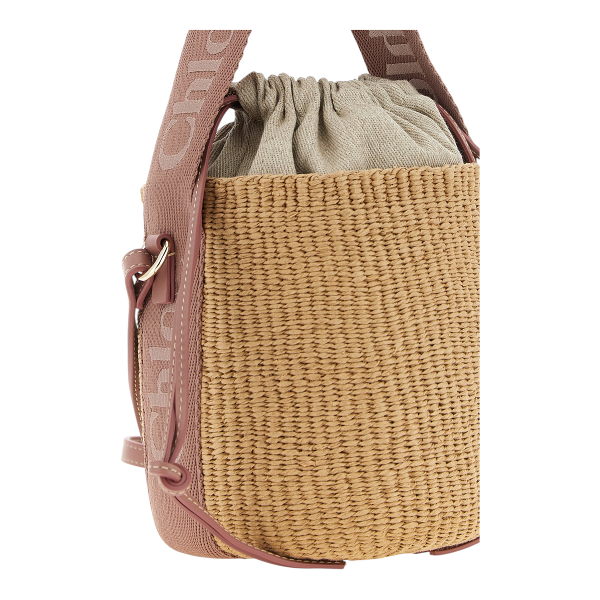 Chloé Small Woody Bucket Bag Beige