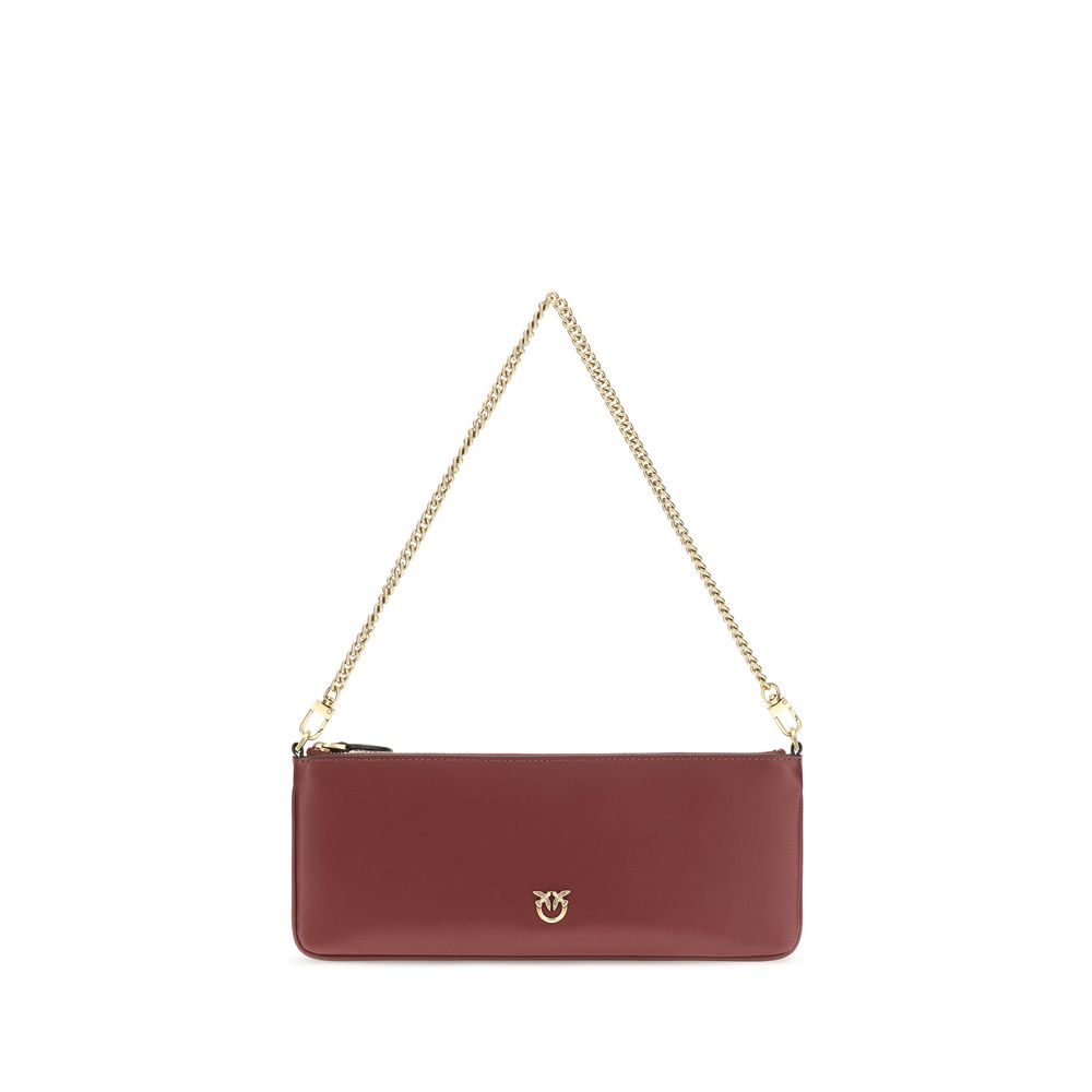 PINKO Bordeaux  Horizontal Flat Shoulder Bag