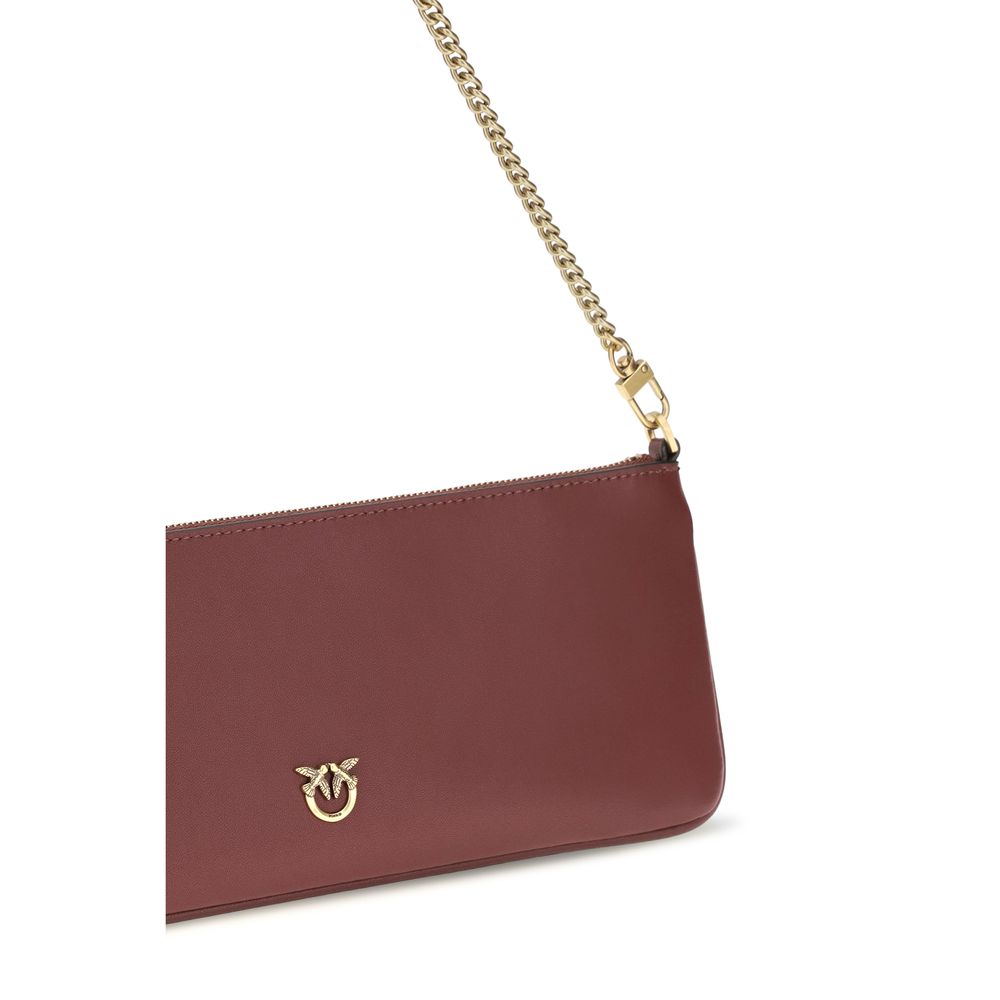 PINKO Bordeaux  Horizontal Flat Shoulder Bag