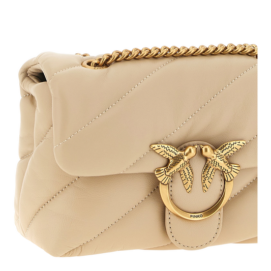 PINKO Mini Love Puff Bolso Bandolera Beige