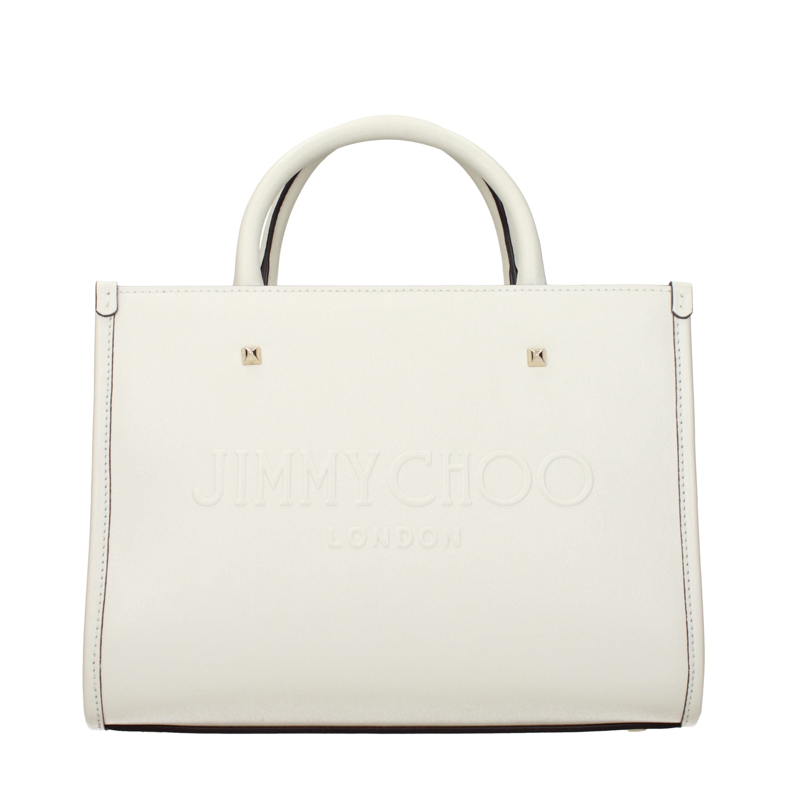 Jimmy Choo White Leather Tote Bag