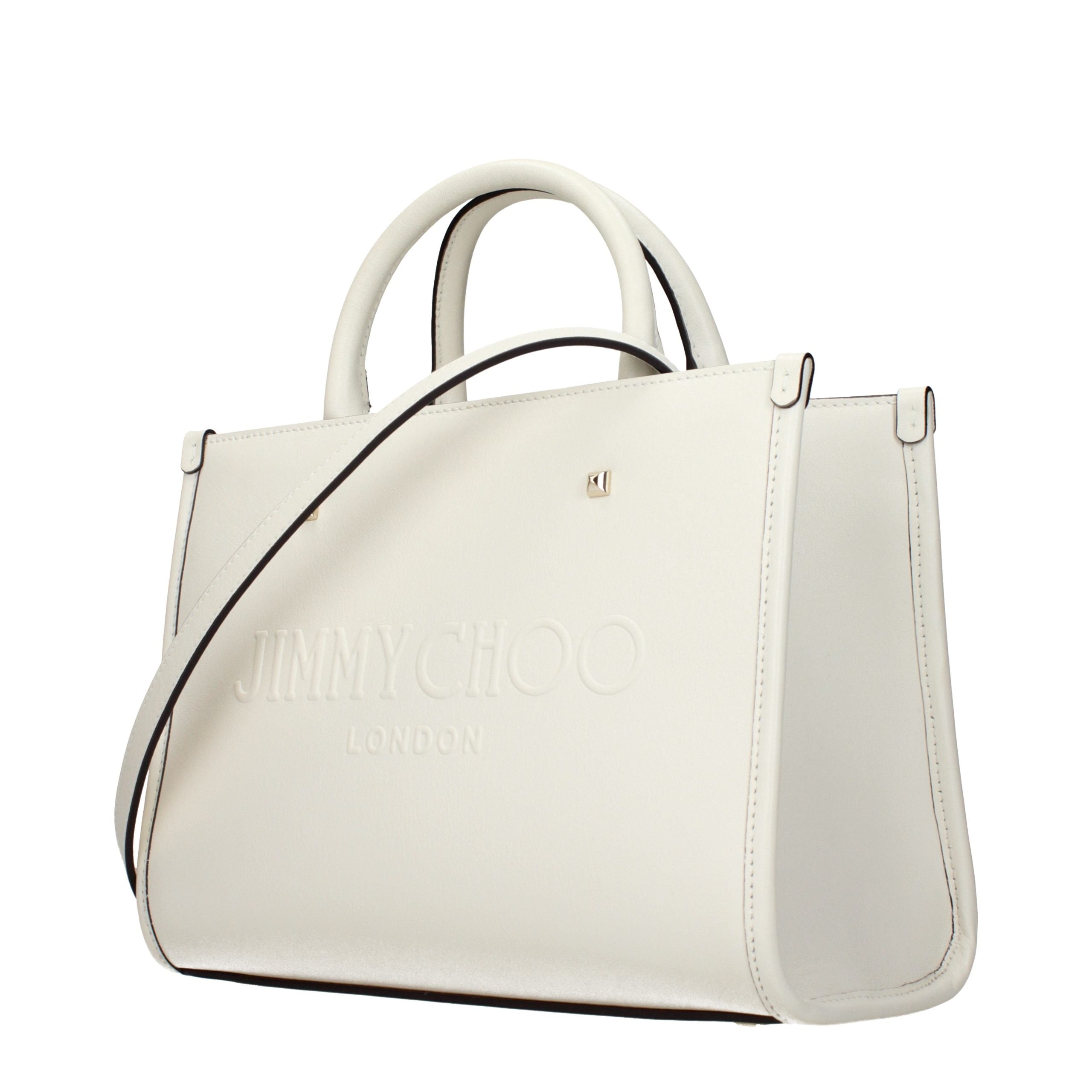 Jimmy Choo White Leather Tote Bag