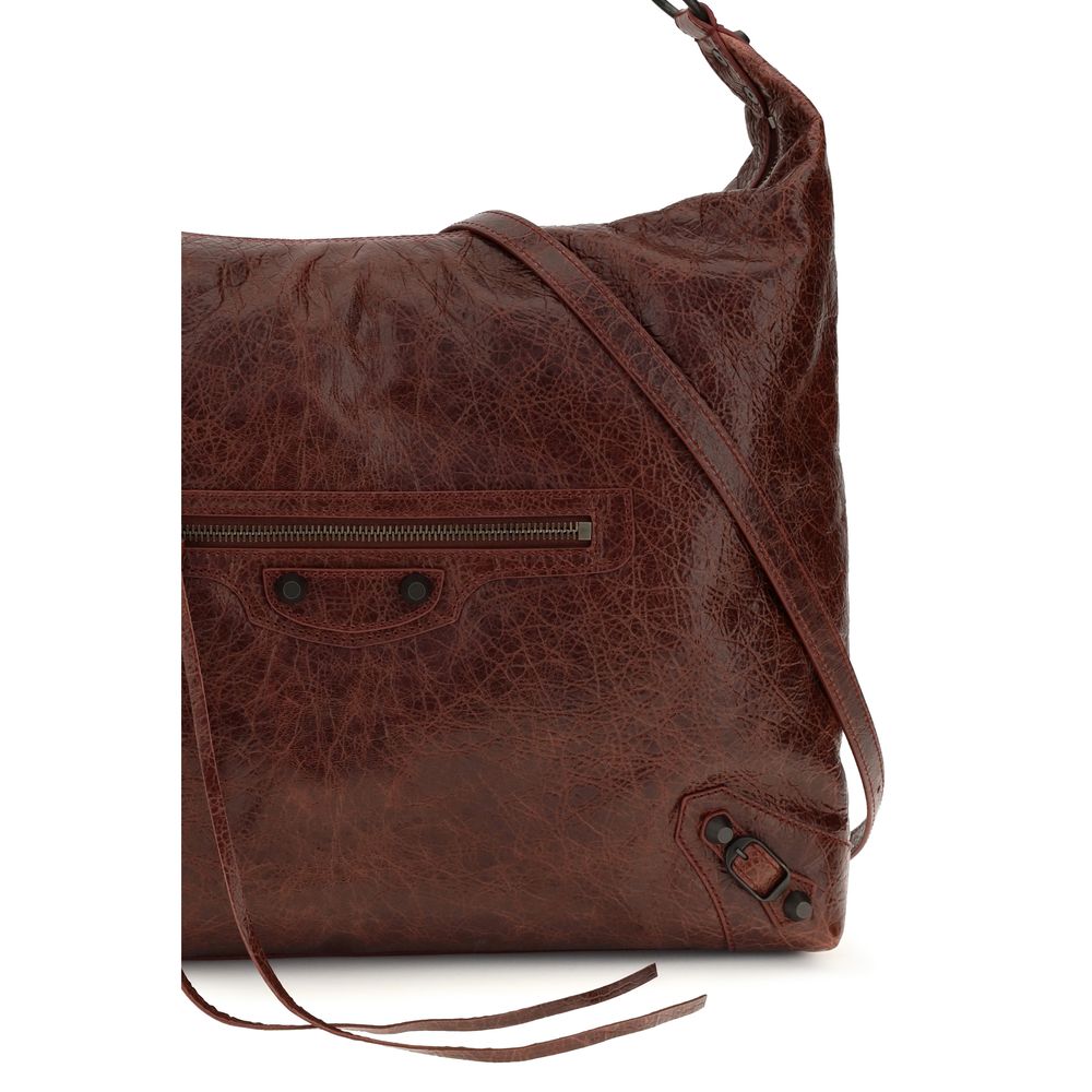 Balenciaga Bordeaux Medium Le City Hobo Bag