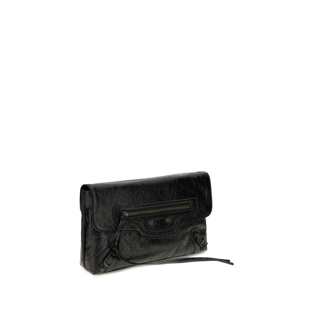 Balenciaga Black  Le City  Clutch Bag