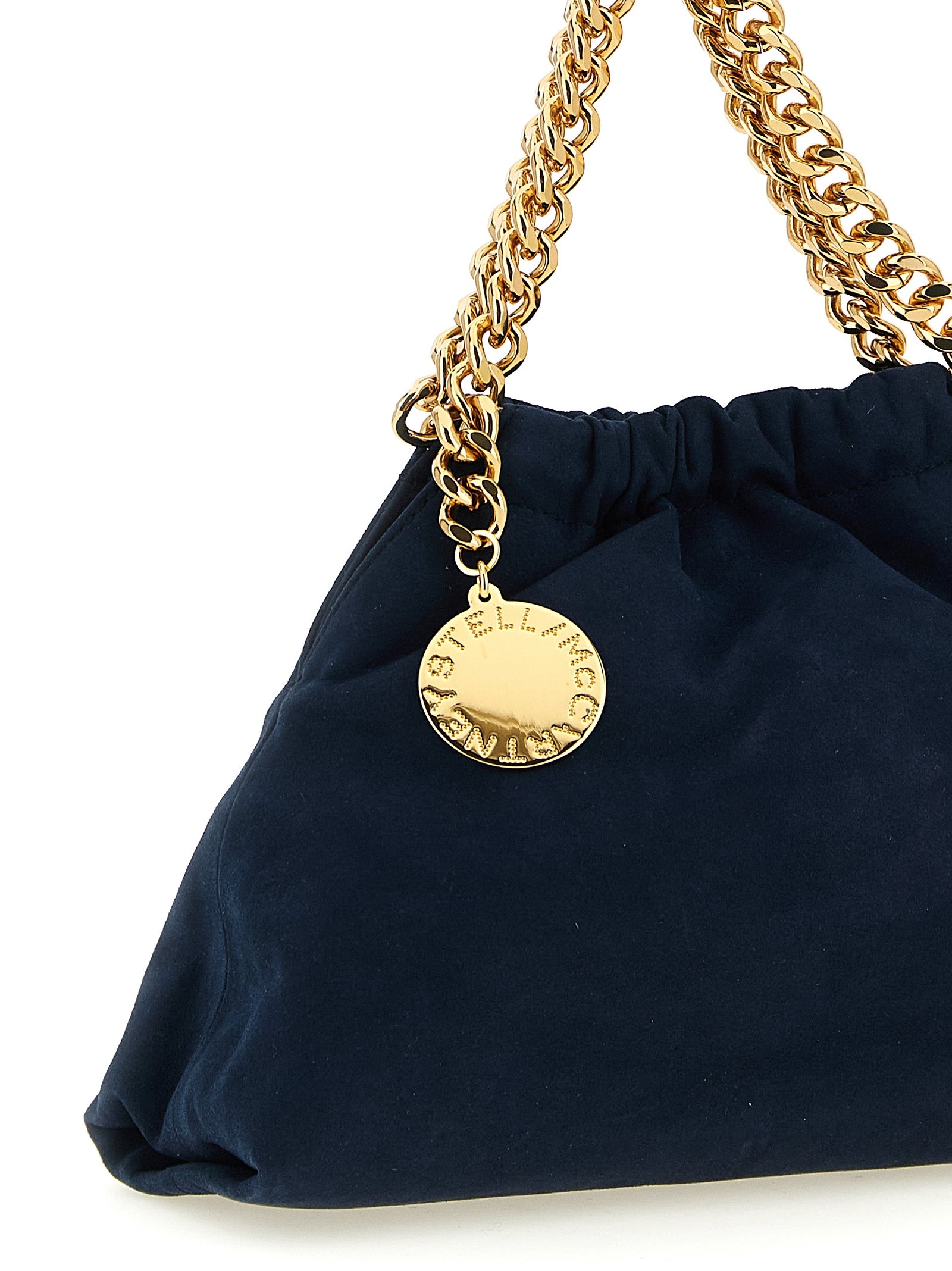 Stella McCartney Blue Falabella Mini Drawstring Crossbody Bag