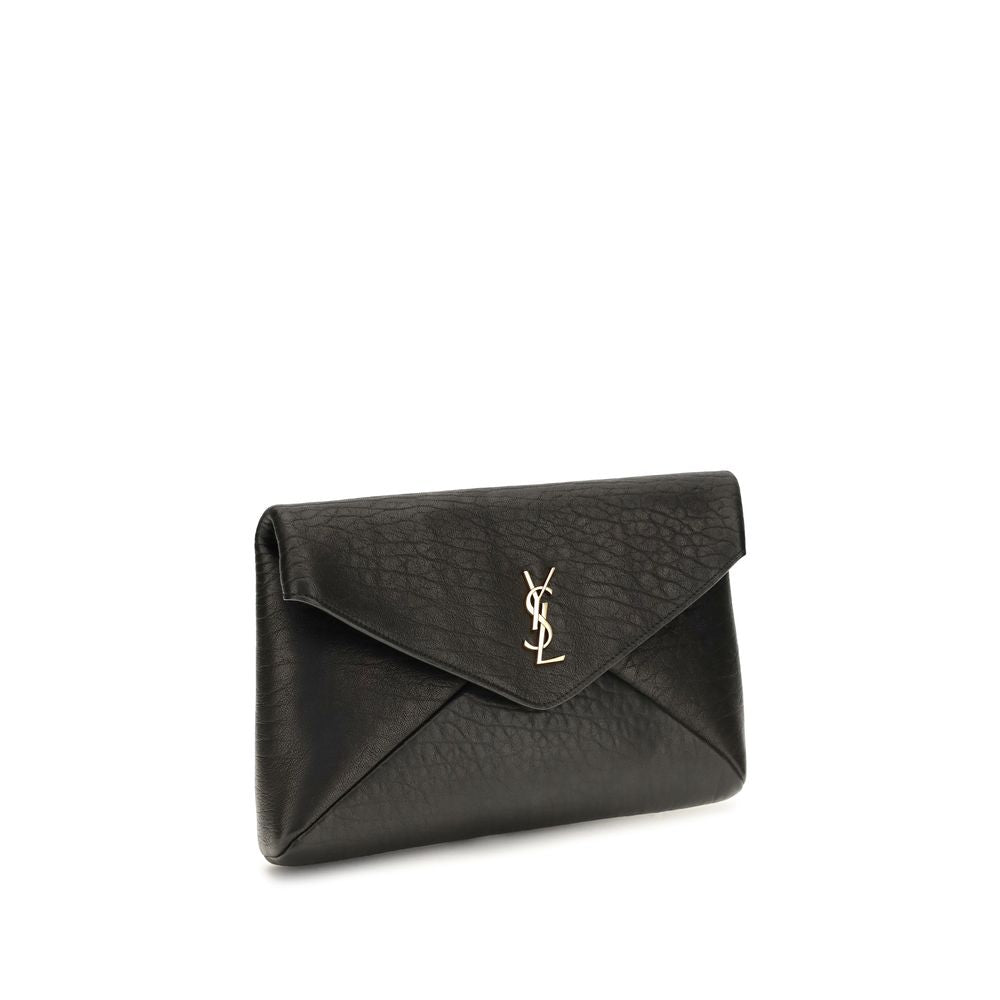 Saint Laurent Black  Envelope Clutch Bag