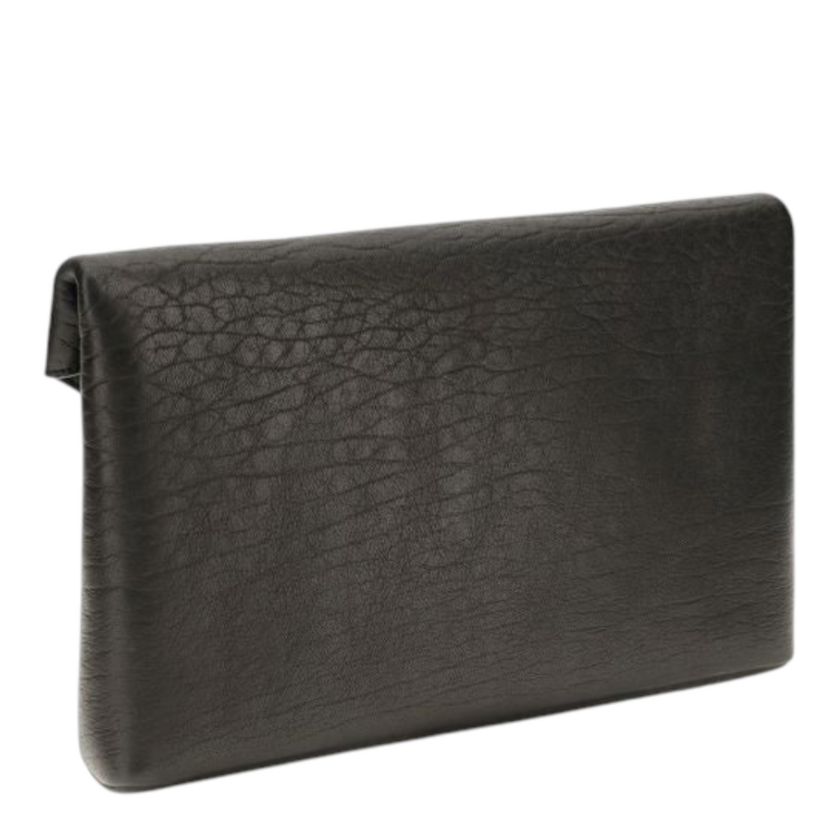 Bolso de mano tipo sobre XT & Co Cassandre en piel de cordero negra con textura y cierre magnético