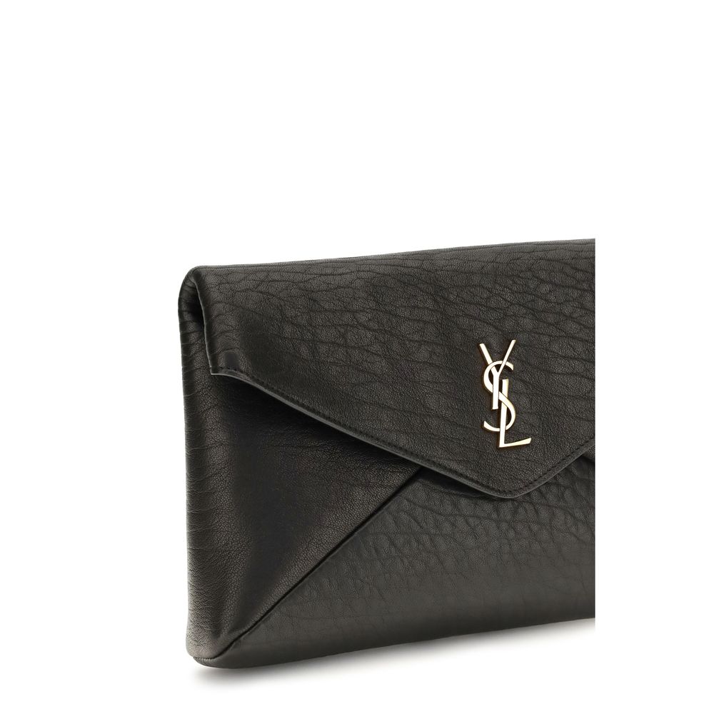 Saint Laurent Black  Envelope Clutch Bag