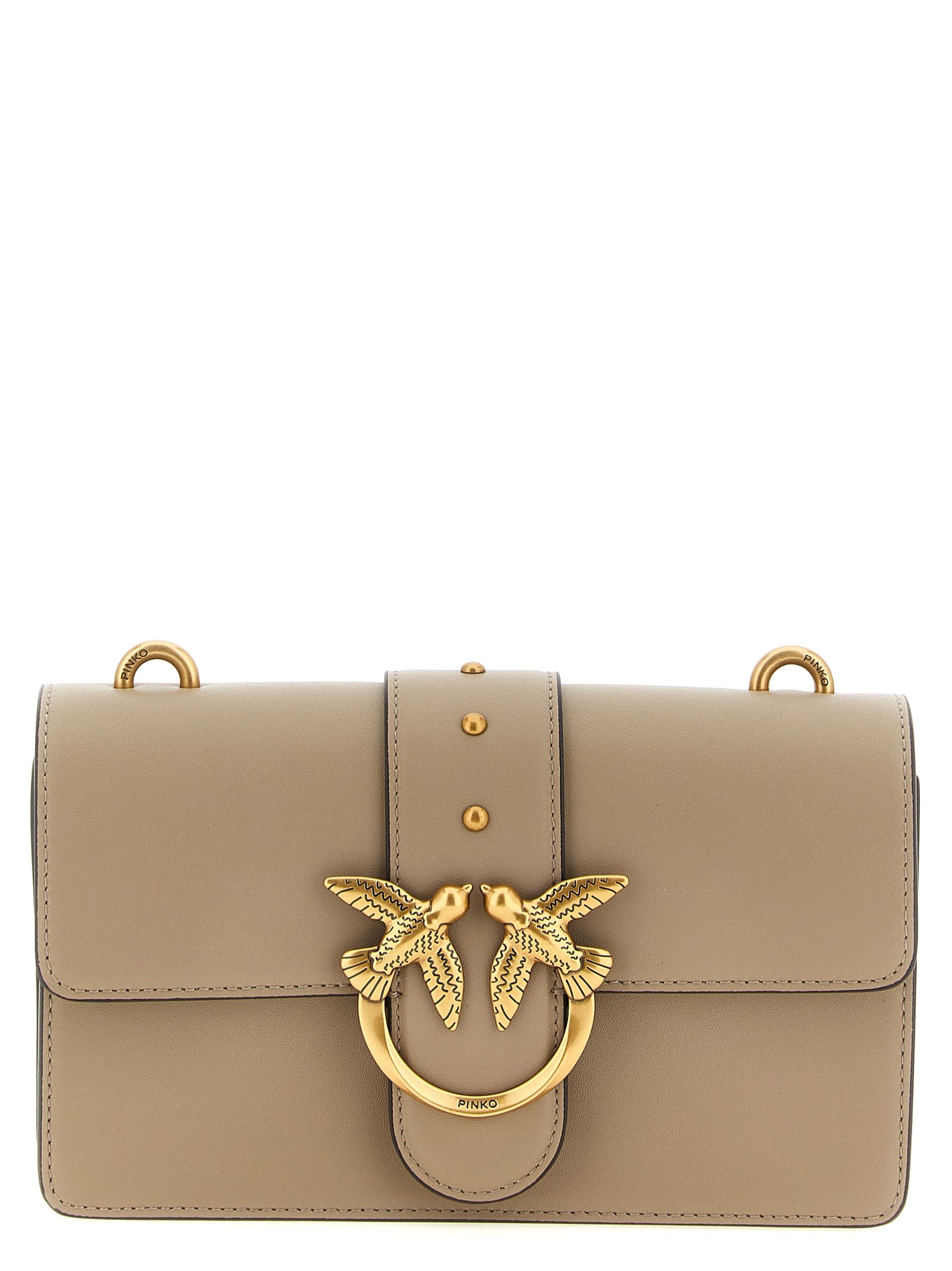 PINKO Gray Love One Crossbody Bag