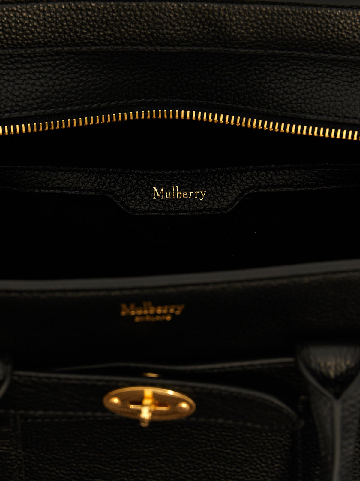 Mulberry Black Zipped Bayswater Tote Bag