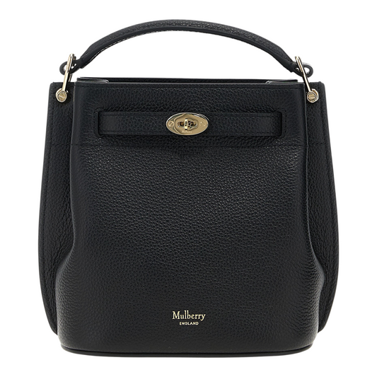 Bolso tipo cubo Mulberry Islington Mini en piel negra granulada con cierre Postman's Lock de XT & Co