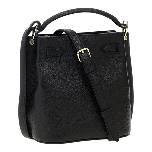 Bolso tipo cubo Mulberry Islington Mini en piel de becerro negra con cierre de hebilla, de la tienda XT & Co