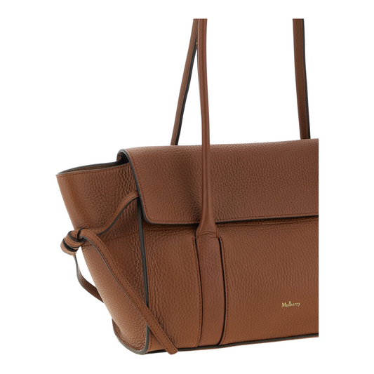 Bolso de hombro XT & Co Mulberry Soft Bayswater en piel de becerro granulada color marrón roble con detalles dorados
