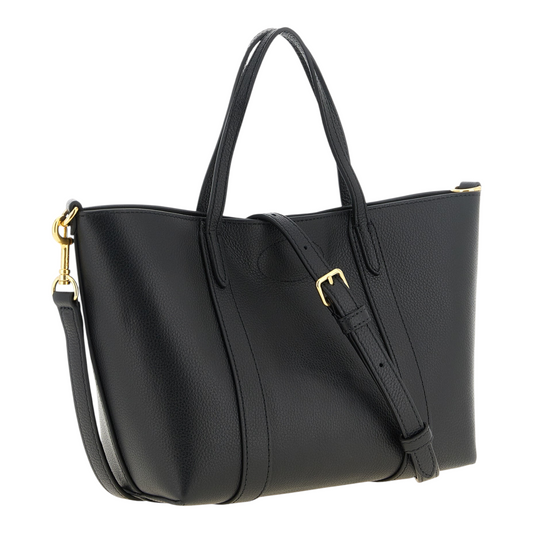 Bolso tote Mulberry Bayswater de XT & Co en piel de becerro negra con asas superiores y correa ajustable