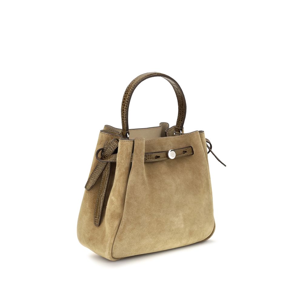 Tory Burch Beige Suede Romy Backet Bag