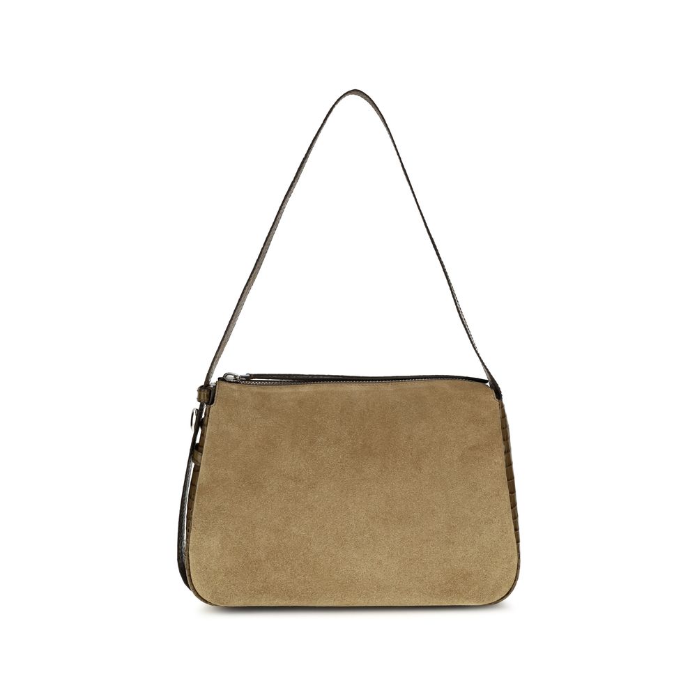 Tory Burch Beige Suede Romy Shoulder Bag
