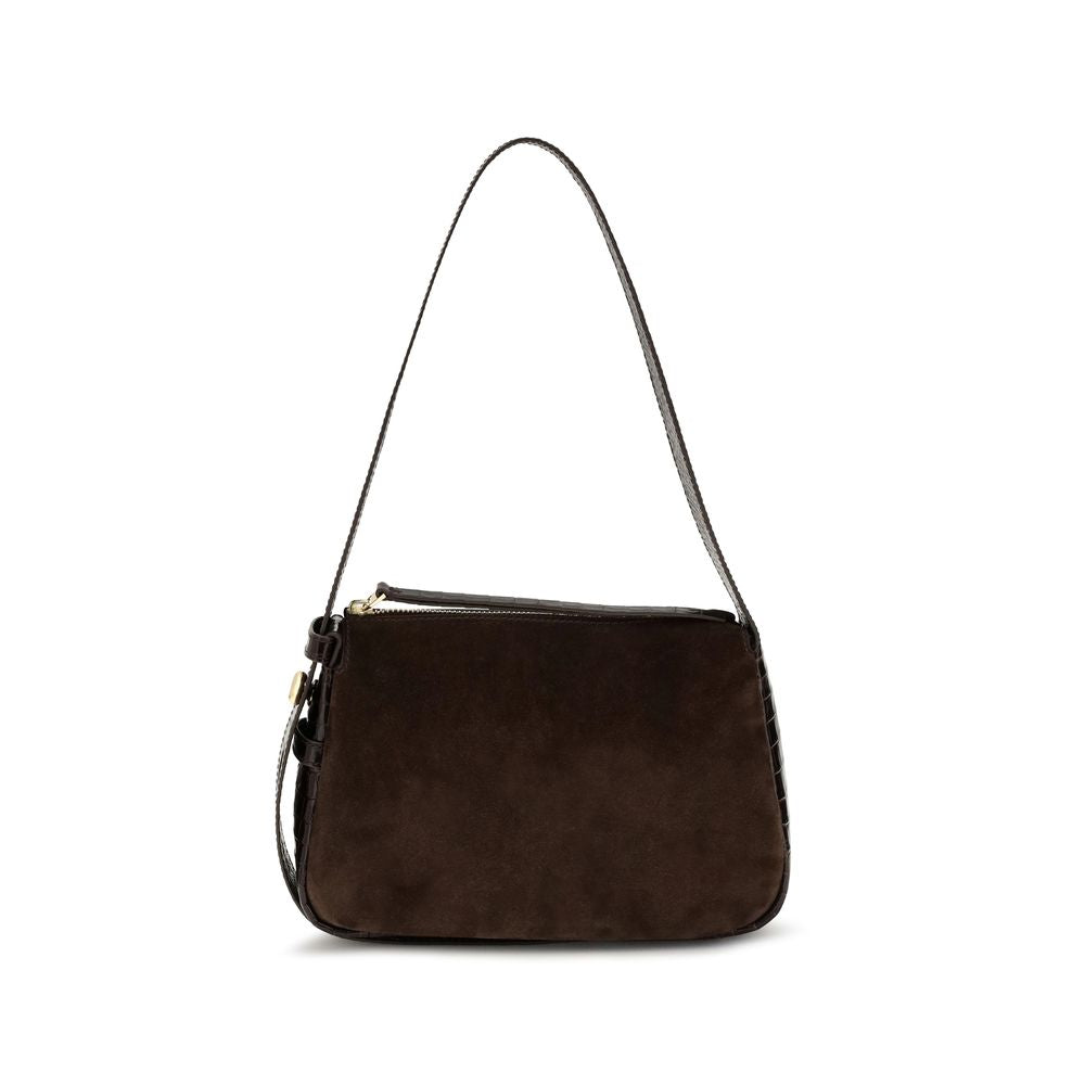 Tory Burch Brown Suede  Small Romy Shoulder Bag