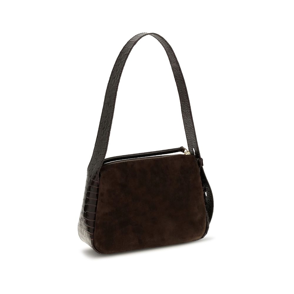 Tory Burch Brown Suede  Small Romy Shoulder Bag