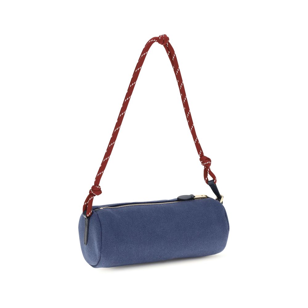Miu Miu Blue Embroidered logo Shoulder Bag