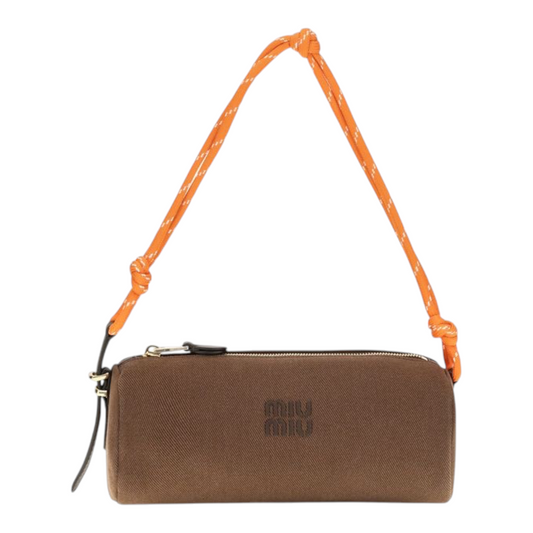 Miu Miu Embroidered logo Shoulder Bag